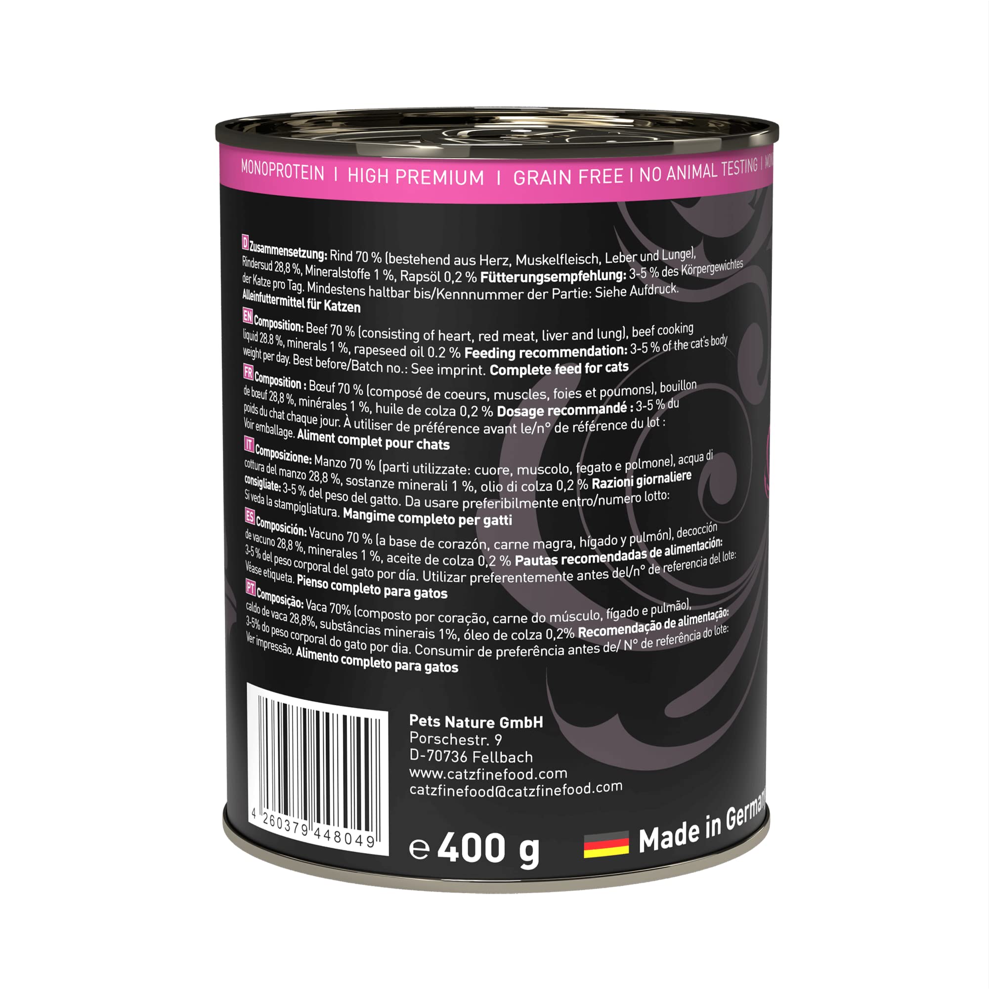 catz-finefood-purrrr-rind-monoprotein-n-119-katzenfutter-nass-6x400g image 3
