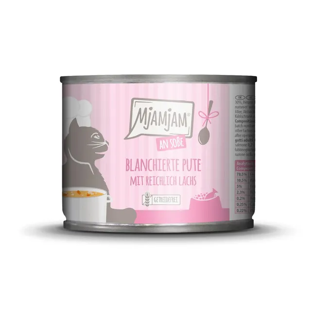 mjamjam-so-enschmaus-pute-mit-lachs-an-so-e-katzen-nassfutter-185-g image 1