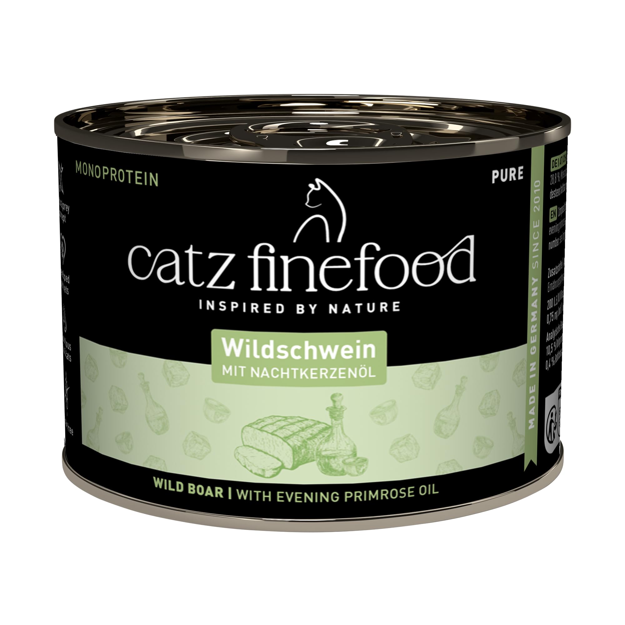 catz-finefood-pure-wildschwein-monoprotein-nassfutter-f-r-katzen-6-x-200-g-dose image 1