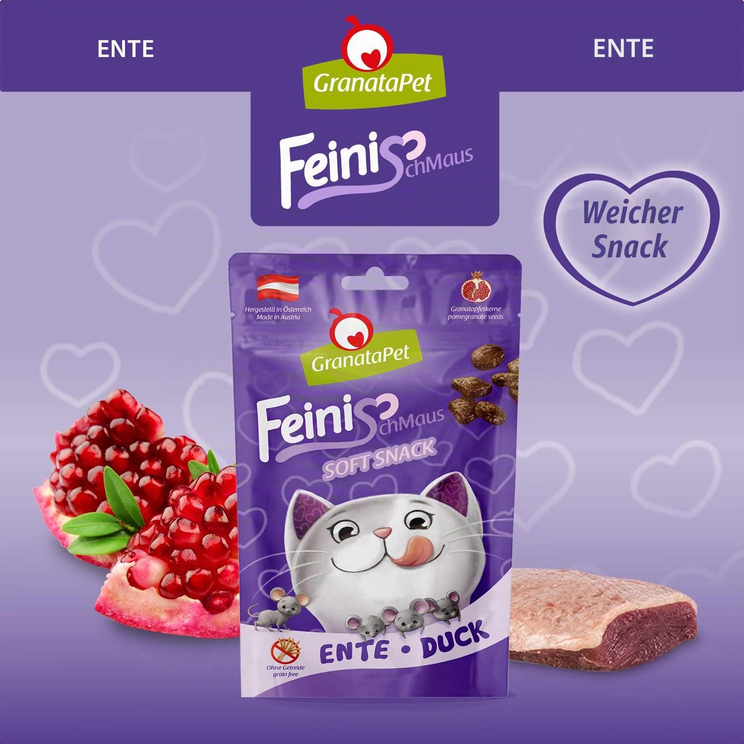 granatapet-feinischmaus-katzen-snack-ente-50g image 2