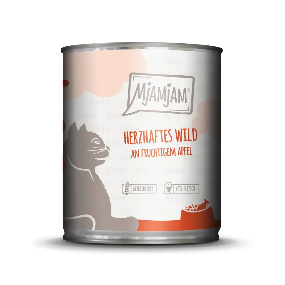 mjamjam-leckere-mahlzeiten-premium-nassfutter-f-r-katzen-herzhaftes-wild-mit-apf image 1