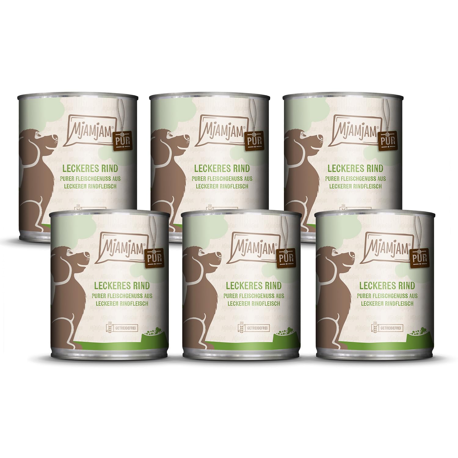 mjamjam-purer-fleischgenuss-hundefutter-rind-pur-6x800g image 1