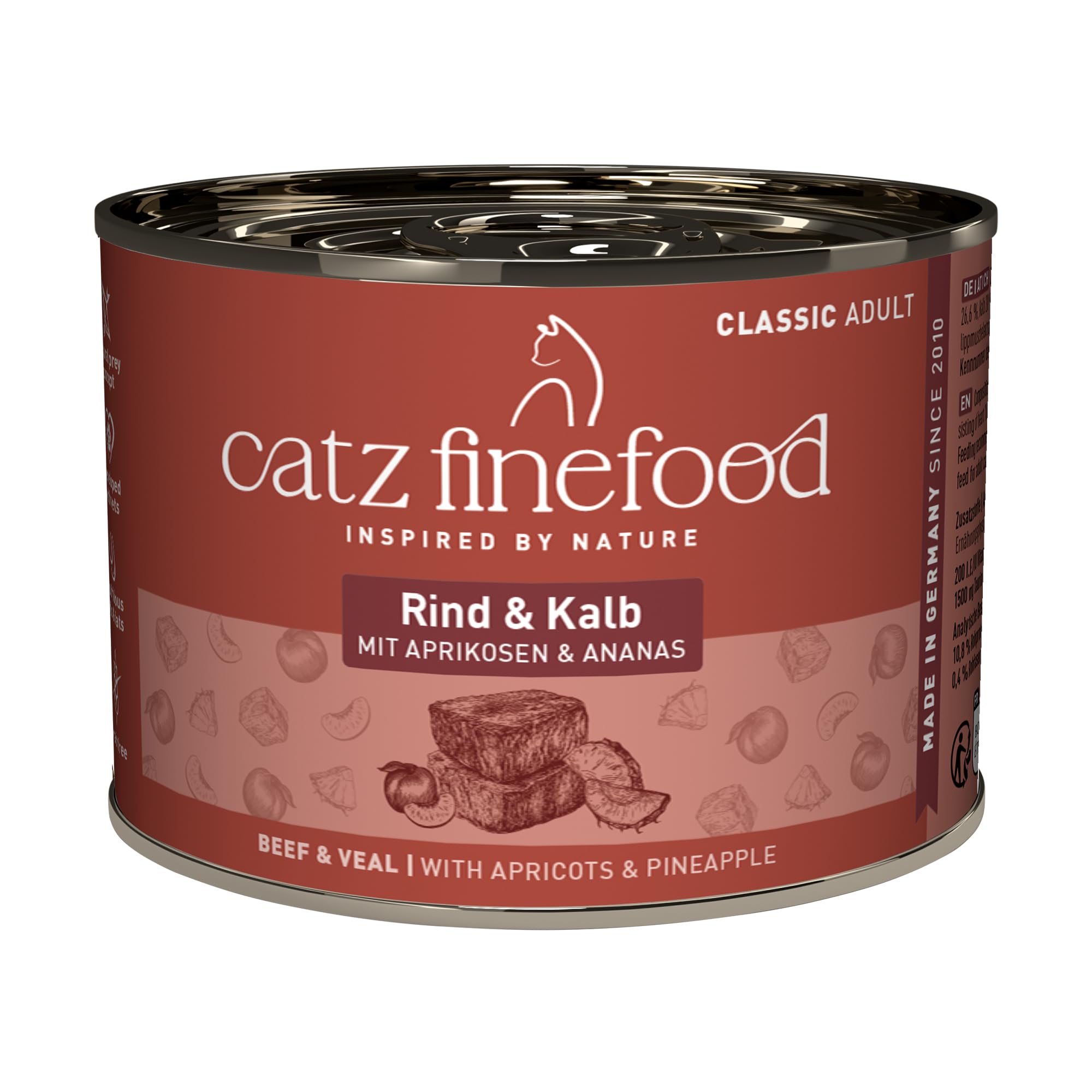 catz-finefood-classic-adult-katzen-nassfutter-rind-kalb-6-x-200g-dose image 1