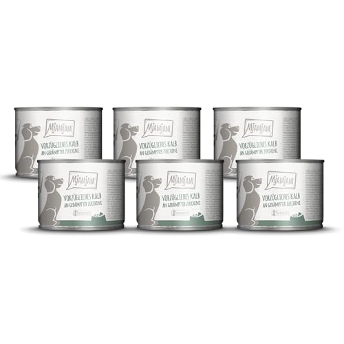 mjamjam-premium-nassfutter-f-r-hunde-kalb-mit-zucchini-6er-pack-6-x-200-g image 7