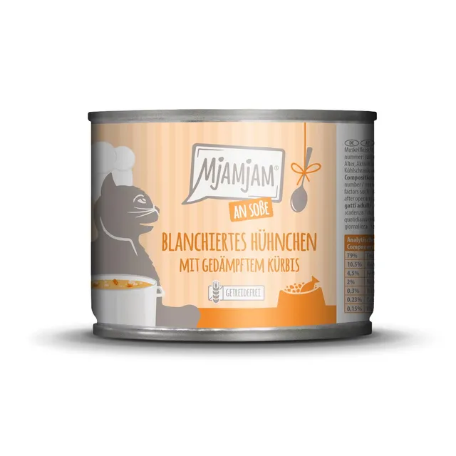 mjamjam-so-enschmaus-premium-nassfutter-f-r-katzen-blanchiertes-h-hnchen-mit-k-r image 1