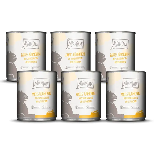 mjamjam-premium-nassfutter-f-r-katzen-zartes-h-hnchen-an-apfelst-ckchen-6-x-800- image 1