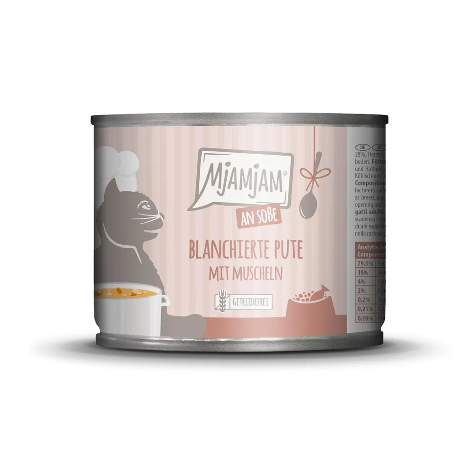 mjamjam-so-enschmaus-premium-nassfutter-f-r-katzen-blanchierte-pute-mit-muscheln image 1