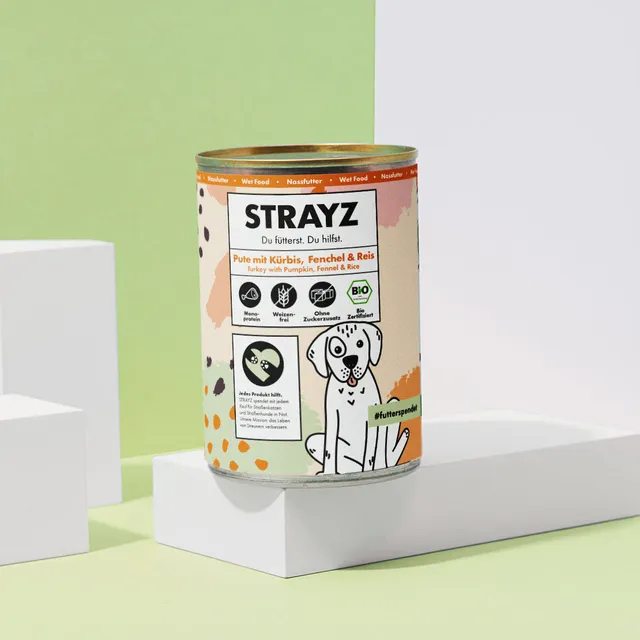 strayz-bio-hunde-nassfutter-pute-mit-k-rbis-fenchel-reis image 1