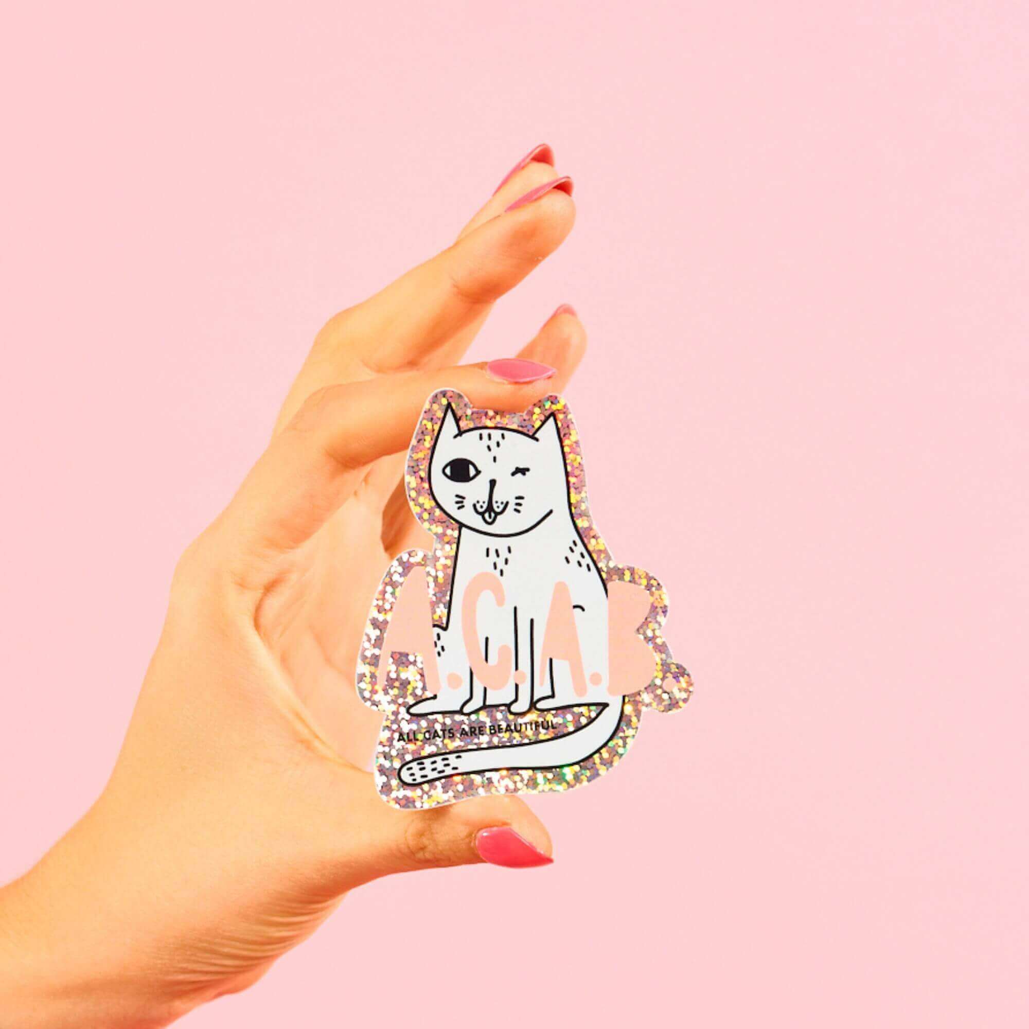 strayz-katzen-sticker-all-cats-are-beautiful-glitzersticker image 1
