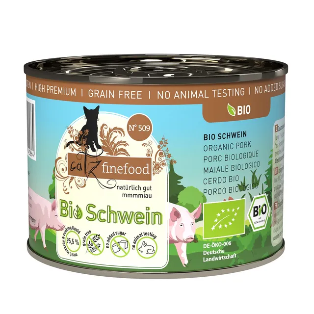 catz-finefood-bio-katzenfutter-schwein-n-509-nassfutter-6-x-200-g image 1