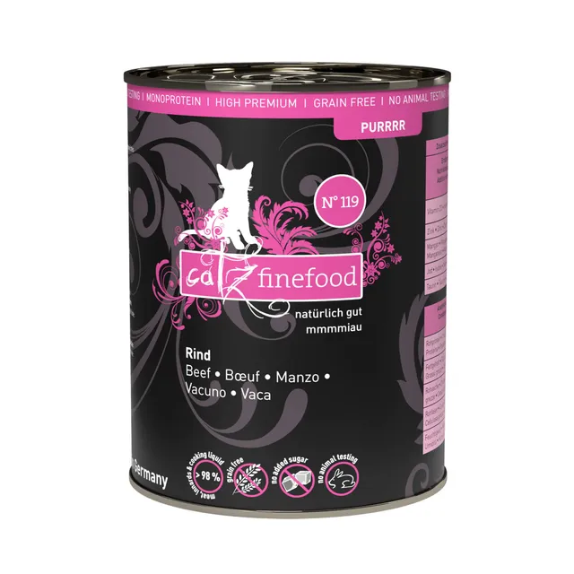 catz-finefood-purrrr-rind-monoprotein-n-119-katzenfutter-nass-6x400g image 1