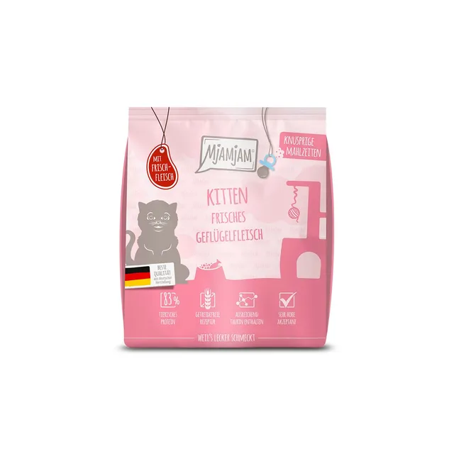 mjamjam-knusprige-mahlzeiten-kitten-trockenfutter-gefl-gel-300g image 1