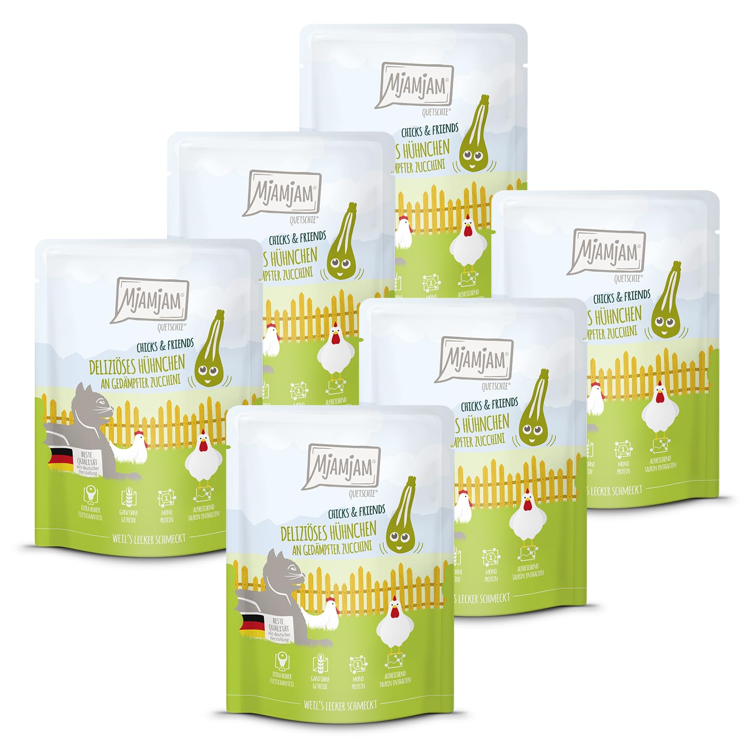 mjamjam-quetschie-chicks-friends-h-hnchen-mit-zucchini-6x300g image 1