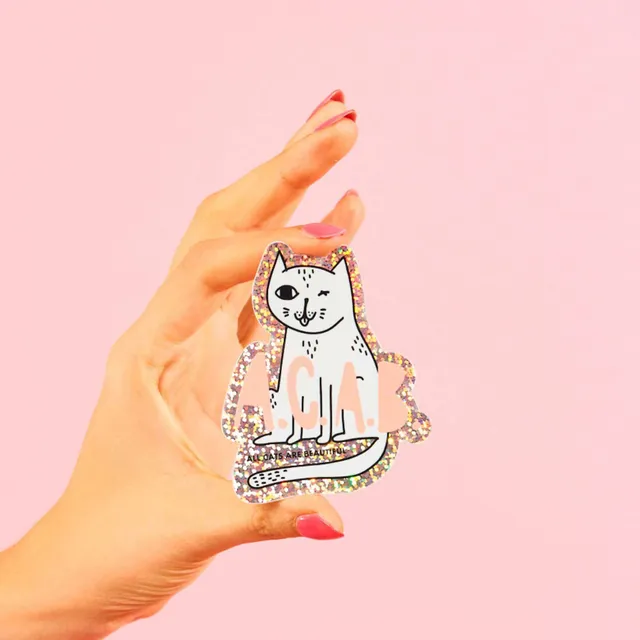 strayz-katzen-sticker-all-cats-are-beautiful-glitzersticker image 1