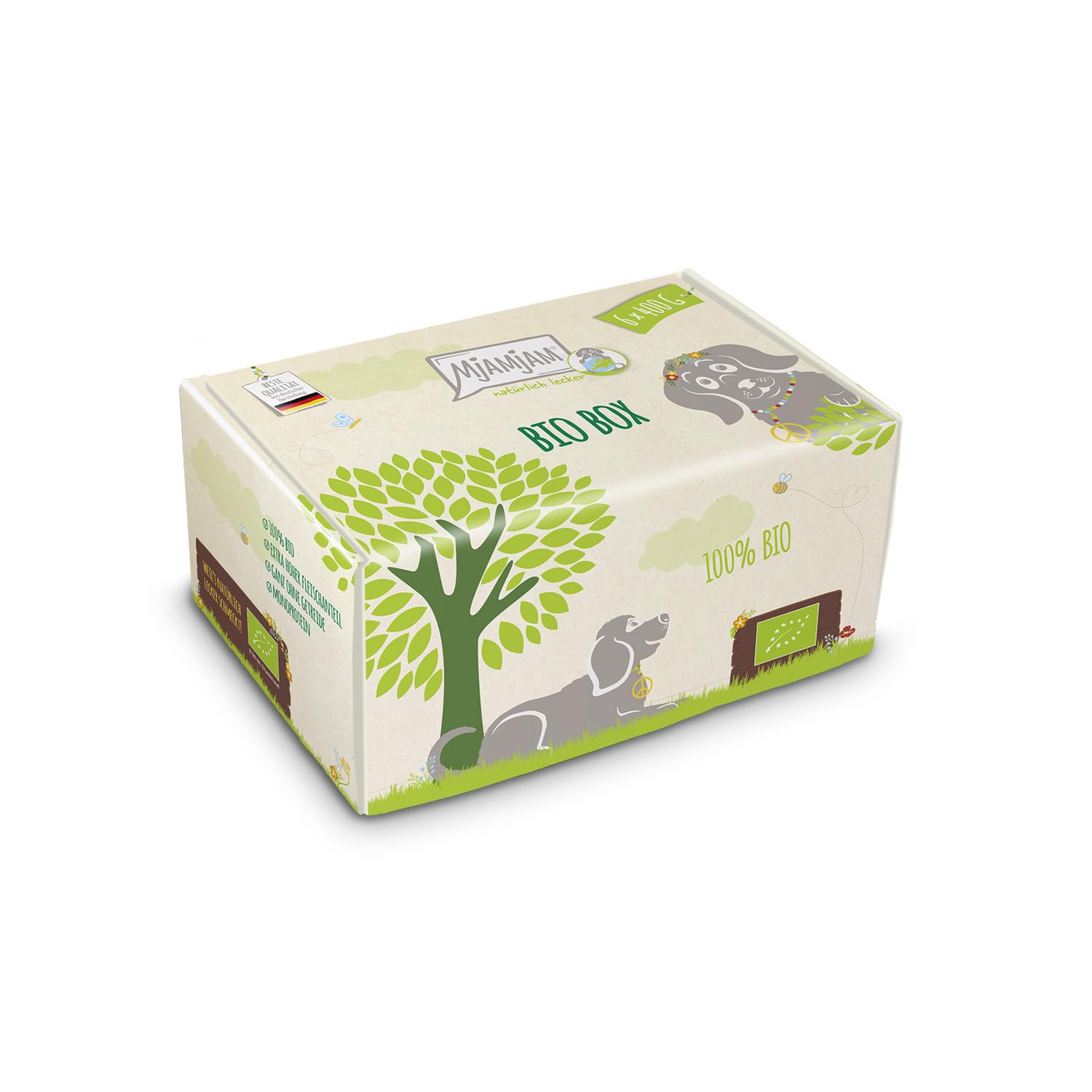 mjamjam-nat-rlich-lecker-bio-box-premium-nassfutter-f-r-hunde-6-x-400g image 2