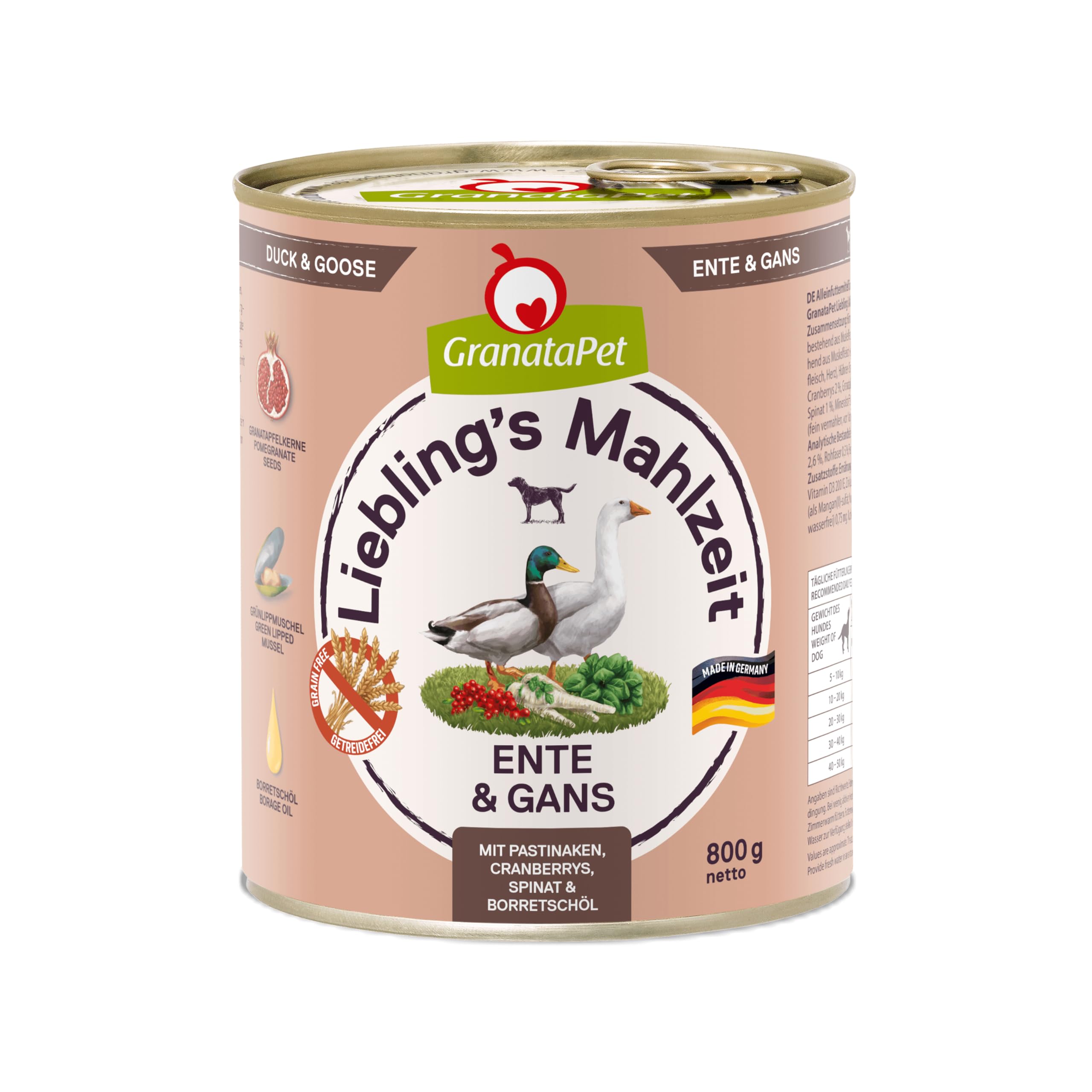 granatapet-liebling-s-mahlzeit-hundenassfutter-ente-gans-mit-pastinaken-6-x-800g image 1