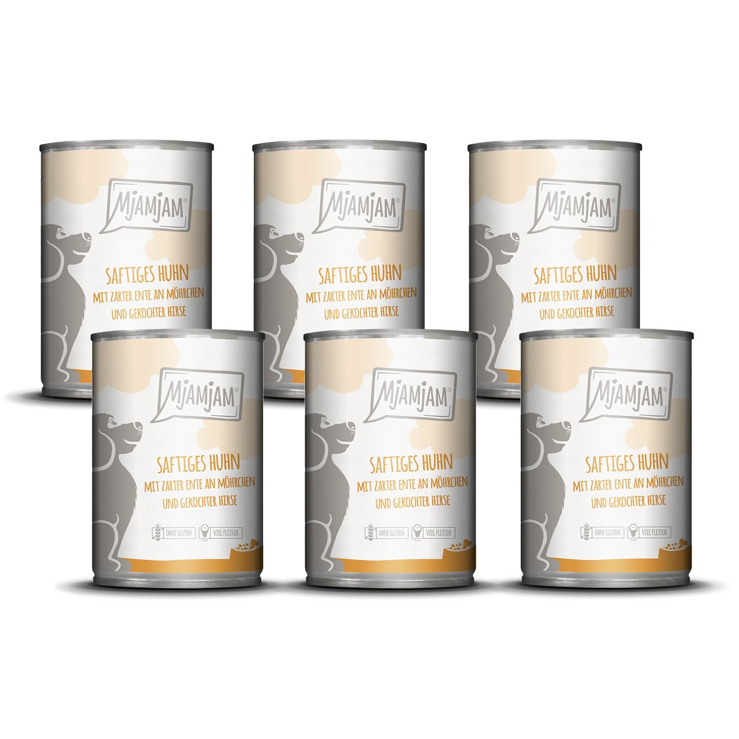 mjamjam-leckere-mahlzeiten-premium-nassfutter-f-r-hunde-huhn-mit-ente-m-hre-hirs image 1