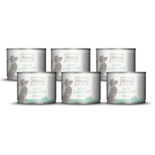 mjamjam-premium-hundenassfutter-gute-pute-mit-reis-zucchini-6-x-200g image 7