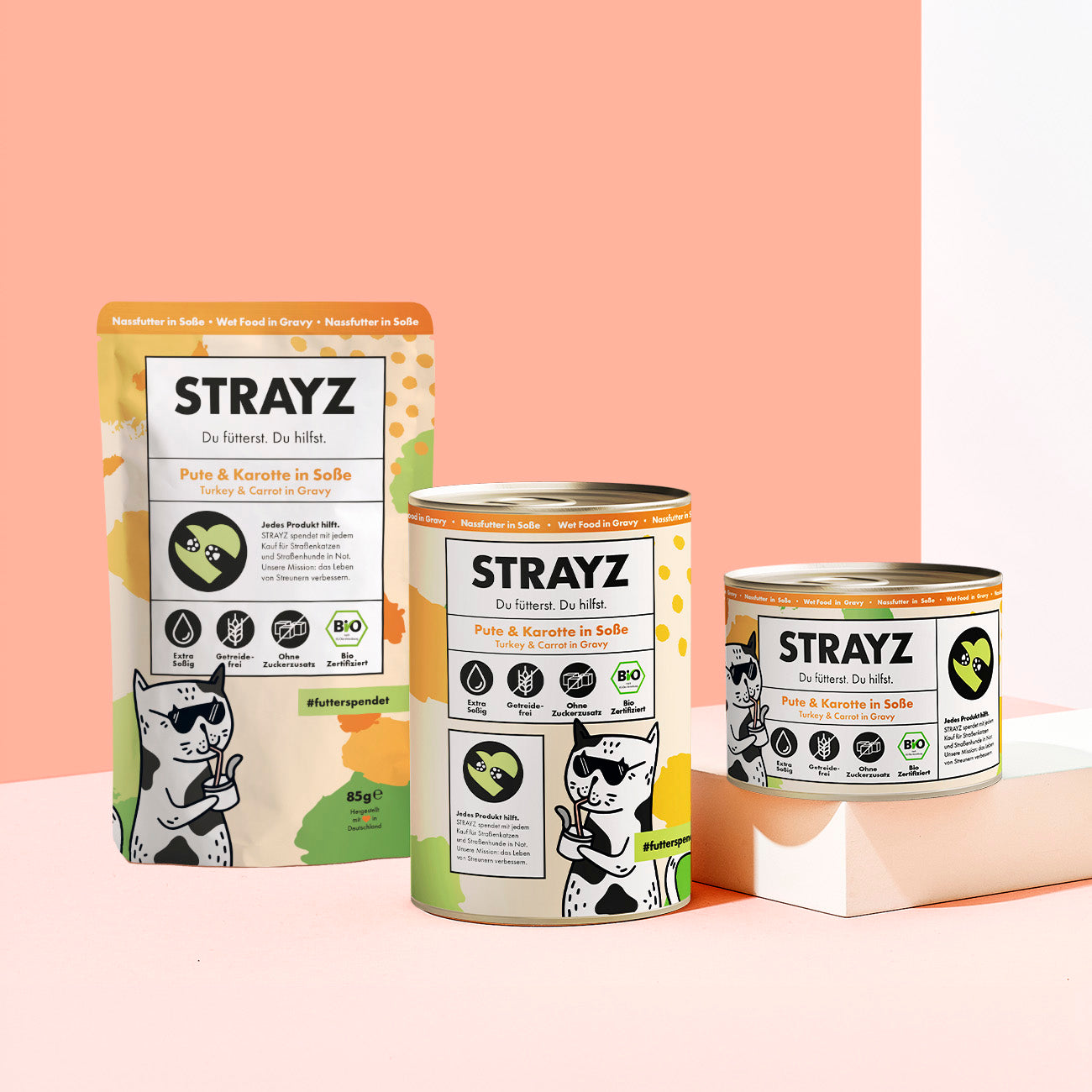 strayz-pute-karotte-in-so-e-bio-katzen-nassfutter image 1