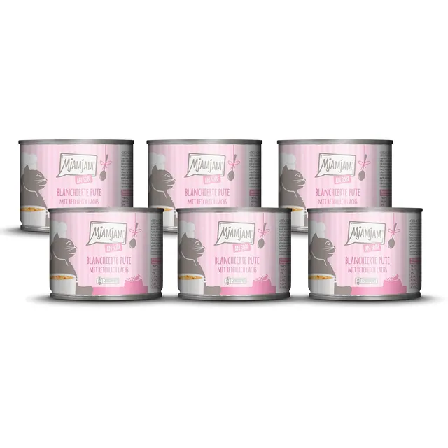 mjamjam-so-enschmaus-nassfutter-f-r-katzen-pute-lachs-6-x-185-g image 1
