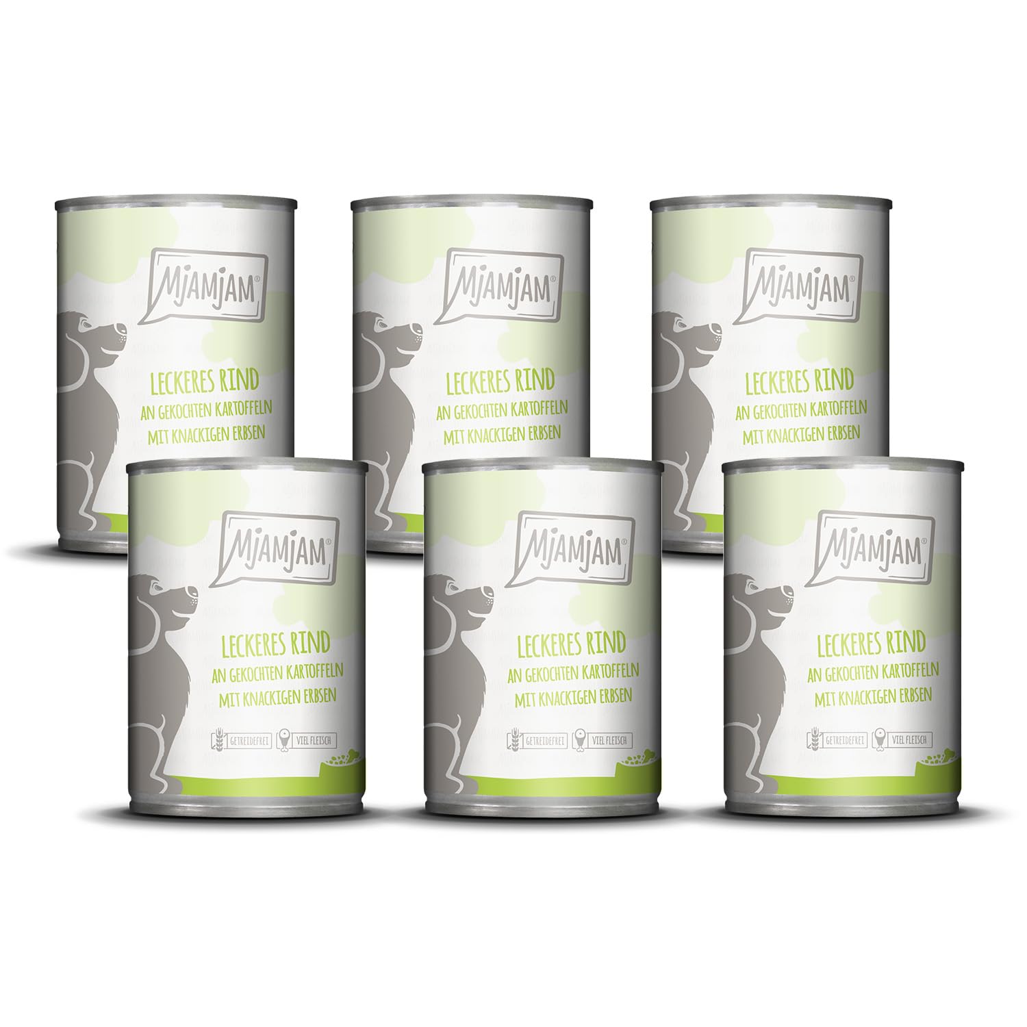 mjamjam-premium-hundenassfutter-rind-kartoffel-erbse-6-x-400-g image 1