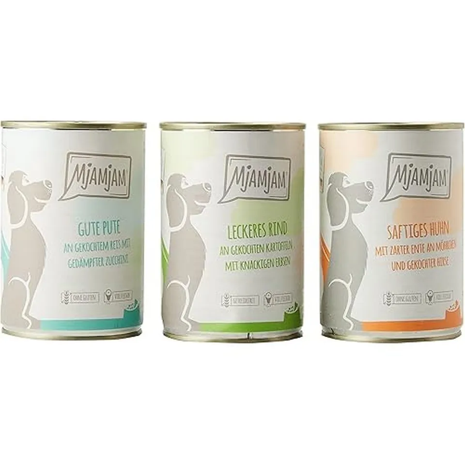 mjamjam-mixpaket-i-premium-hundenassfutter-6-x-400-g-huhn-ente-rind-pute image 1