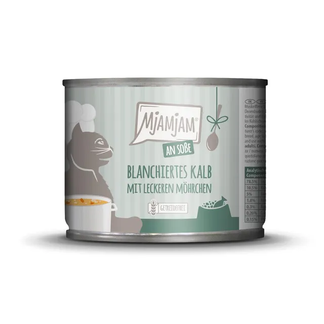 mjamjam-so-enschmaus-premium-nassfutter-f-r-katzen-blanchiertes-kalb-mit-m-hrche image 1