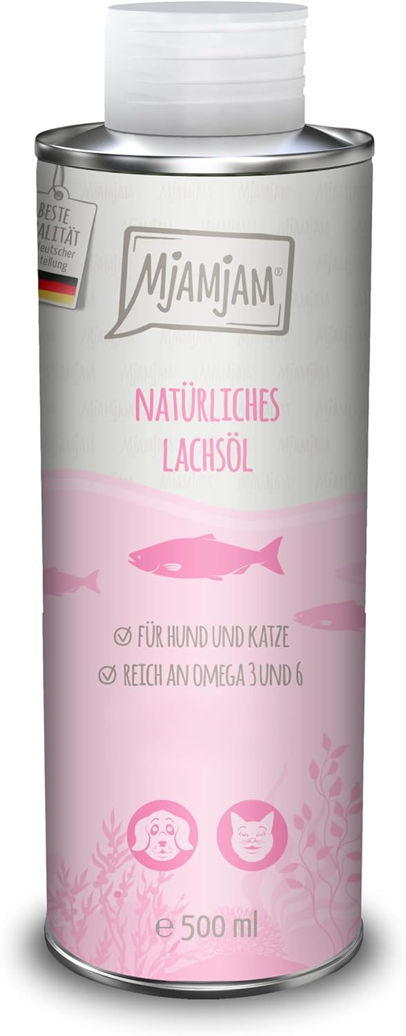 mjamjam-nahrungserg-nzung-lachs-l-f-r-hund-und-katze-500-ml image 1