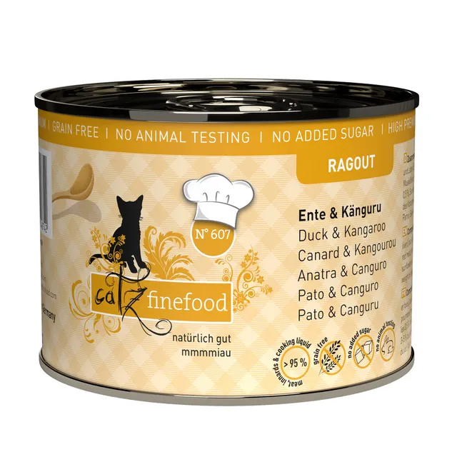 catz-finefood-ragout-n-607-k-nguru-ente-nassfutter-f-r-katzen-in-sauce-6-x-190-g image 1