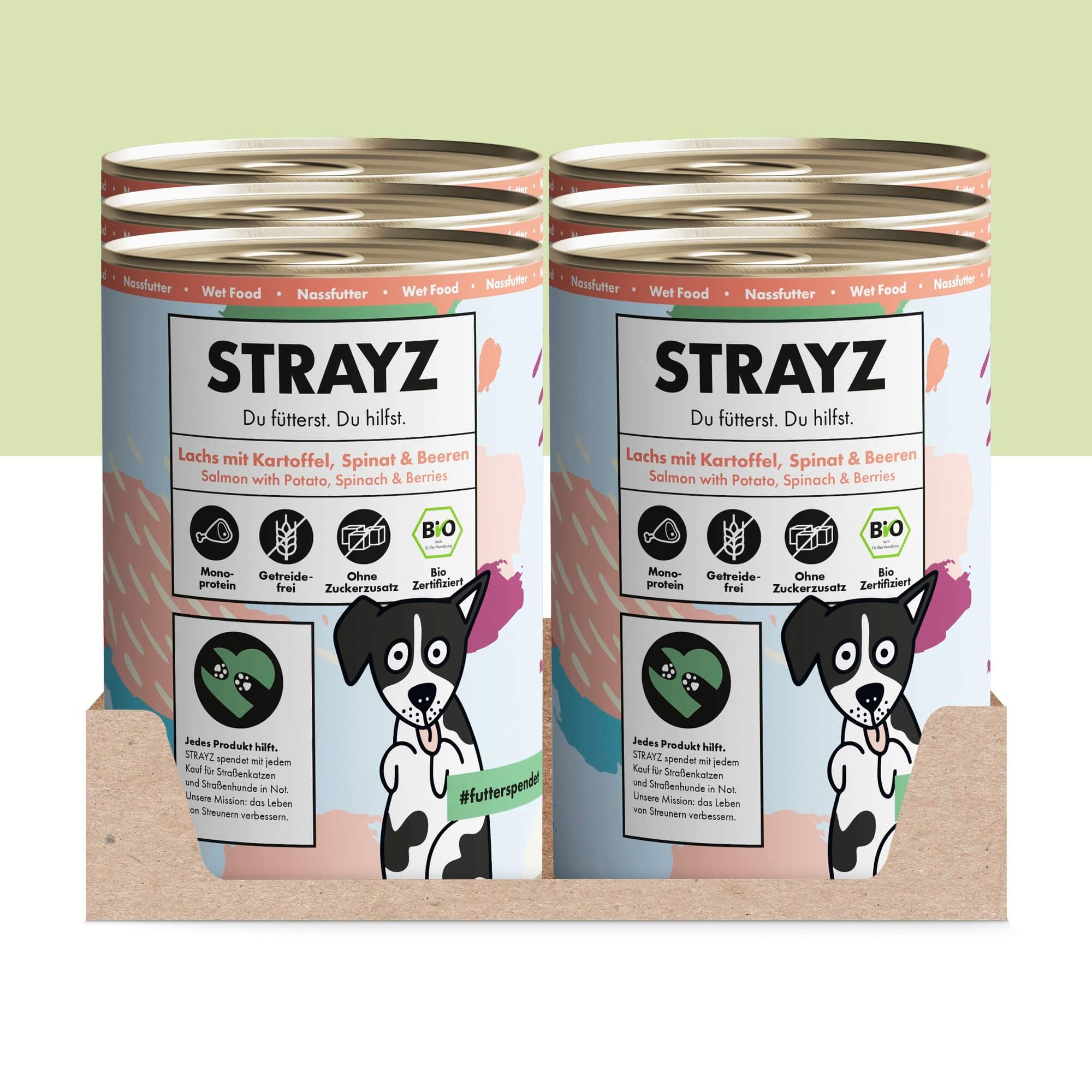 strayz-bio-nassfutter-f-r-hunde-lachs-mit-kartoffel-spinat-beeren image 8