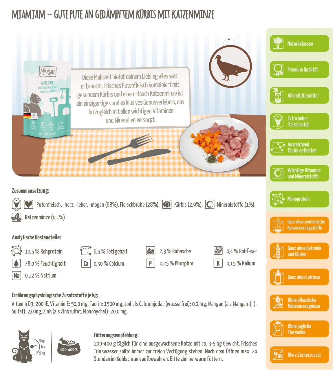 mjamjam-premium-katzen-nassfutter-mixpaket-ii-wild-pute-ente-12-x-125g image 5