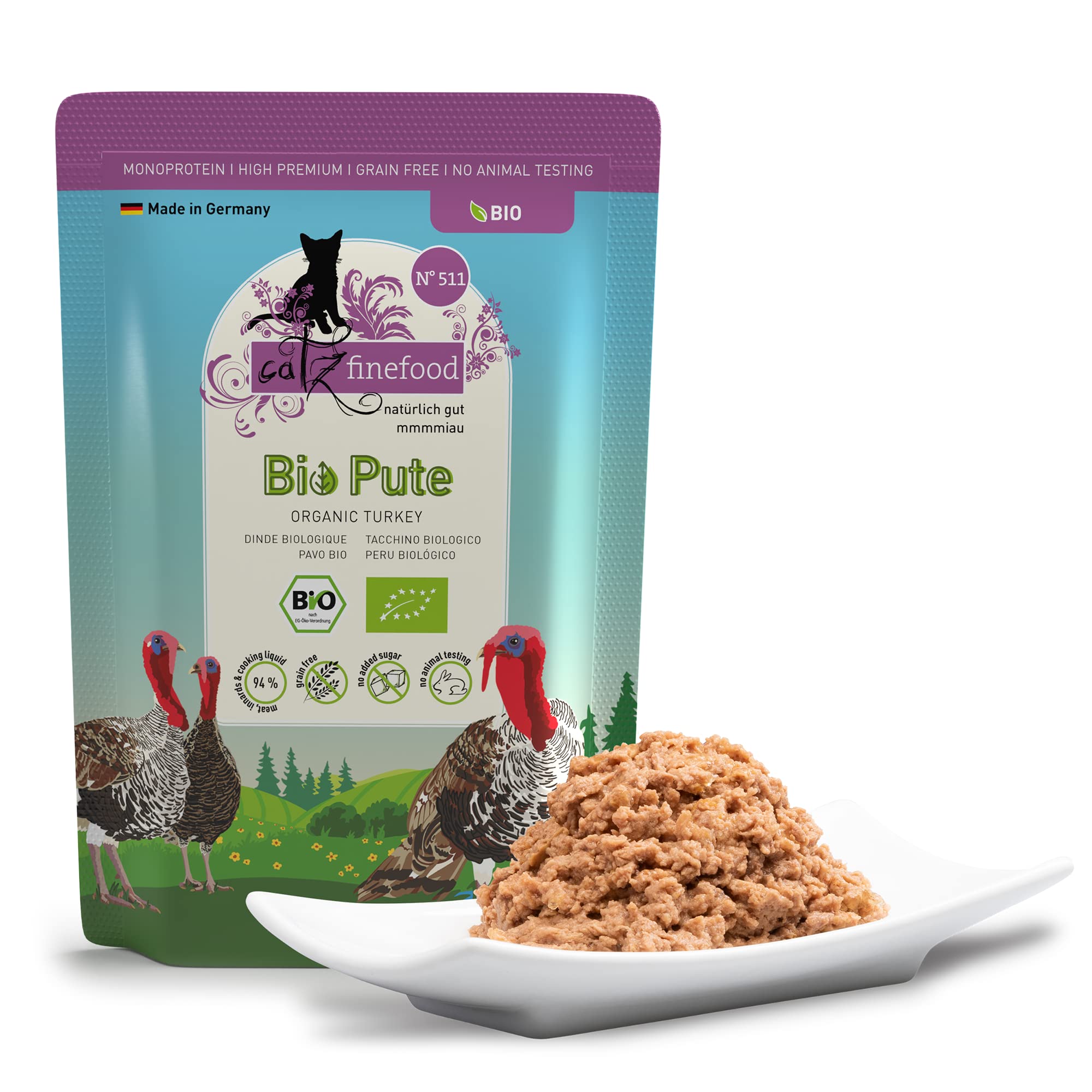 catz-finefood-bio-pute-n-511-nassfutter-katze-12-x-85-g image 3