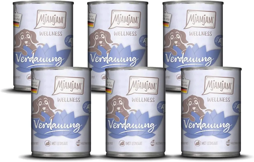 mjamjam-wellness-verdauung-premium-nassfutter-f-r-hunde-pute-6-x-400-g image 1