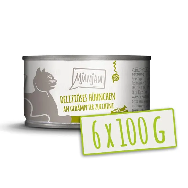 mjamjam-premium-nassfutter-f-r-katzen-delizi-ses-h-hnchen-an-ged-mpfter-zucchini-2 image 1