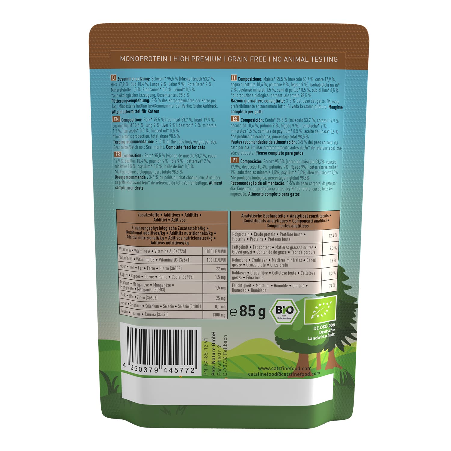 catz-finefood-bio-n-509-premium-nassfutter-f-r-katzen-schwein-12-x-85-g-getreide image 3
