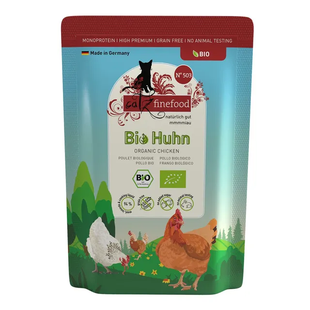 catz-finefood-bio-nassfutter-f-r-katzen-huhn-n-503-12-x-85g image 1