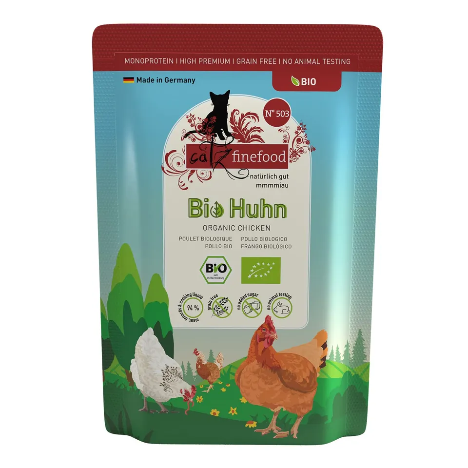 catz-finefood-bio-nassfutter-f-r-katzen-huhn-n-503-12-x-85g image 1