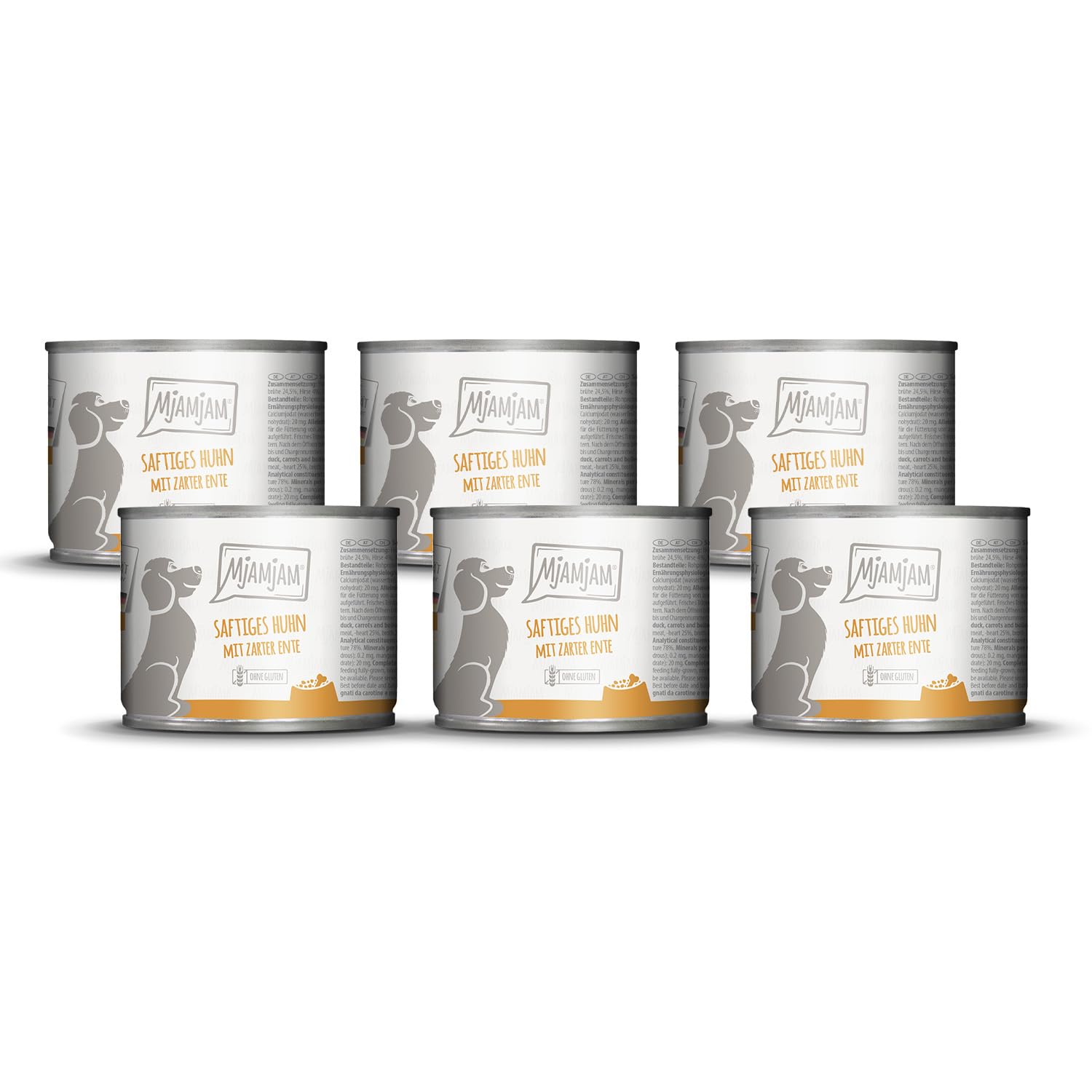 mjamjam-premium-nassfutter-f-r-hunde-huhn-mit-ente-m-hrchen-hirse-6er-pack-6-x-2 image 1