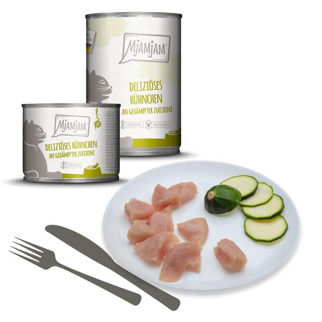mjamjam-premium-nassfutter-f-r-katzen-delizi-ses-h-hnchen-an-ged-mpfter-zucchini-2 image 2