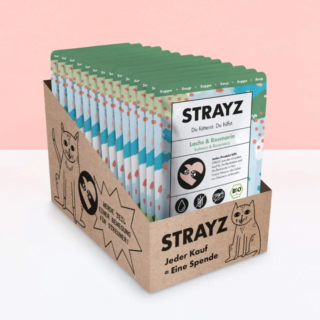 strayz-bio-katzensuppe-lachs-rosmarin-14x40g image 1