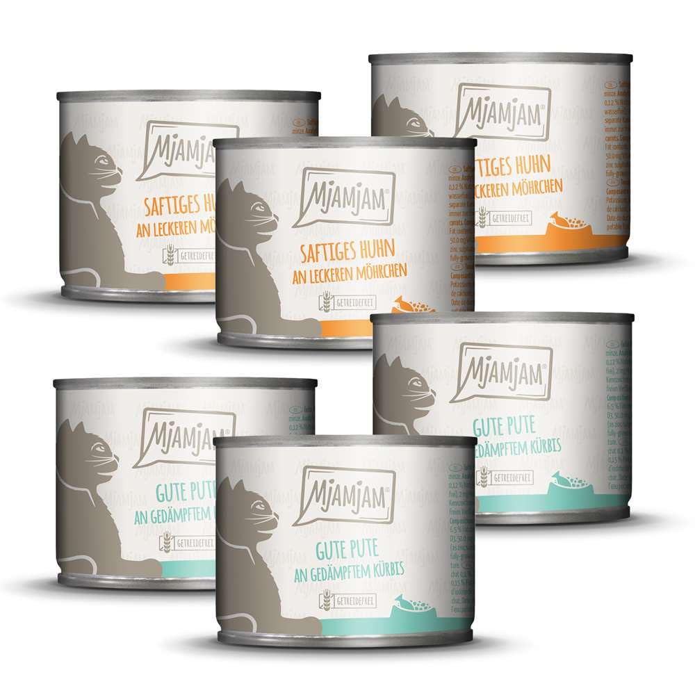 mjamjam-monopaket-i-premium-nassfutter-f-r-katzen-huhn-und-pute-6-x-400-g image 2