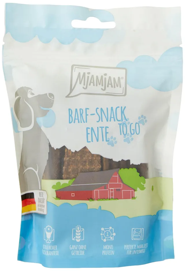 mjamjam-barfsnack-to-go-premium-hundesnack-ente-1-x-125-g-naturbelassen image 1