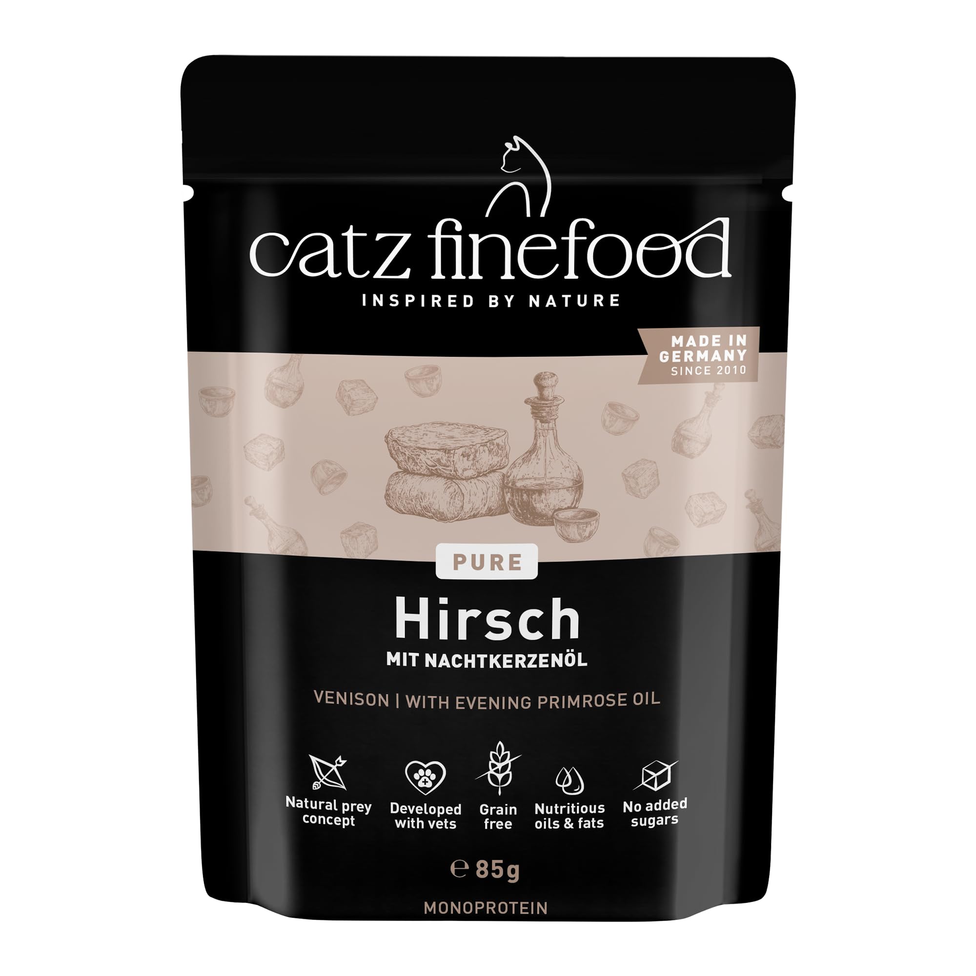 catz-finefood-purrrr-n-121-hirsch-monoprotein-katzen-nassfutter-16-x-85-g image 1