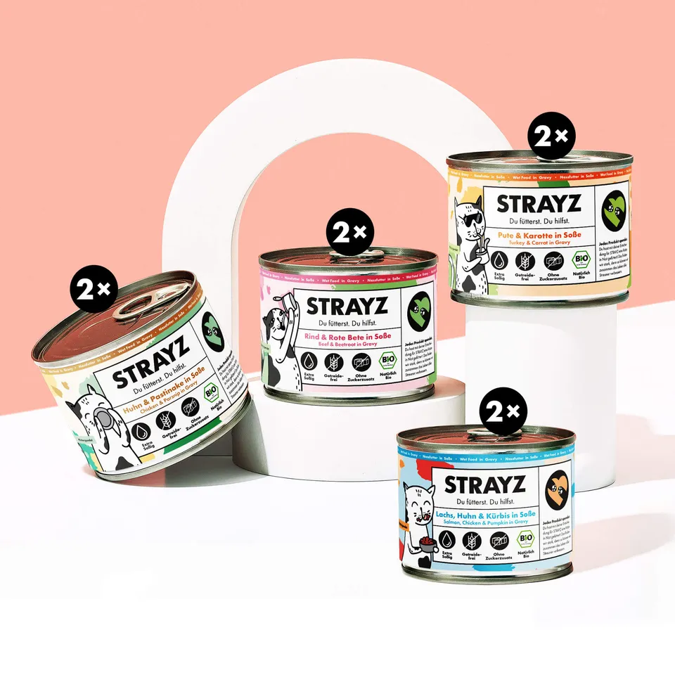 strayz-bio-nassfutter-katze-in-so-e-probierpaket-8x200g image 1