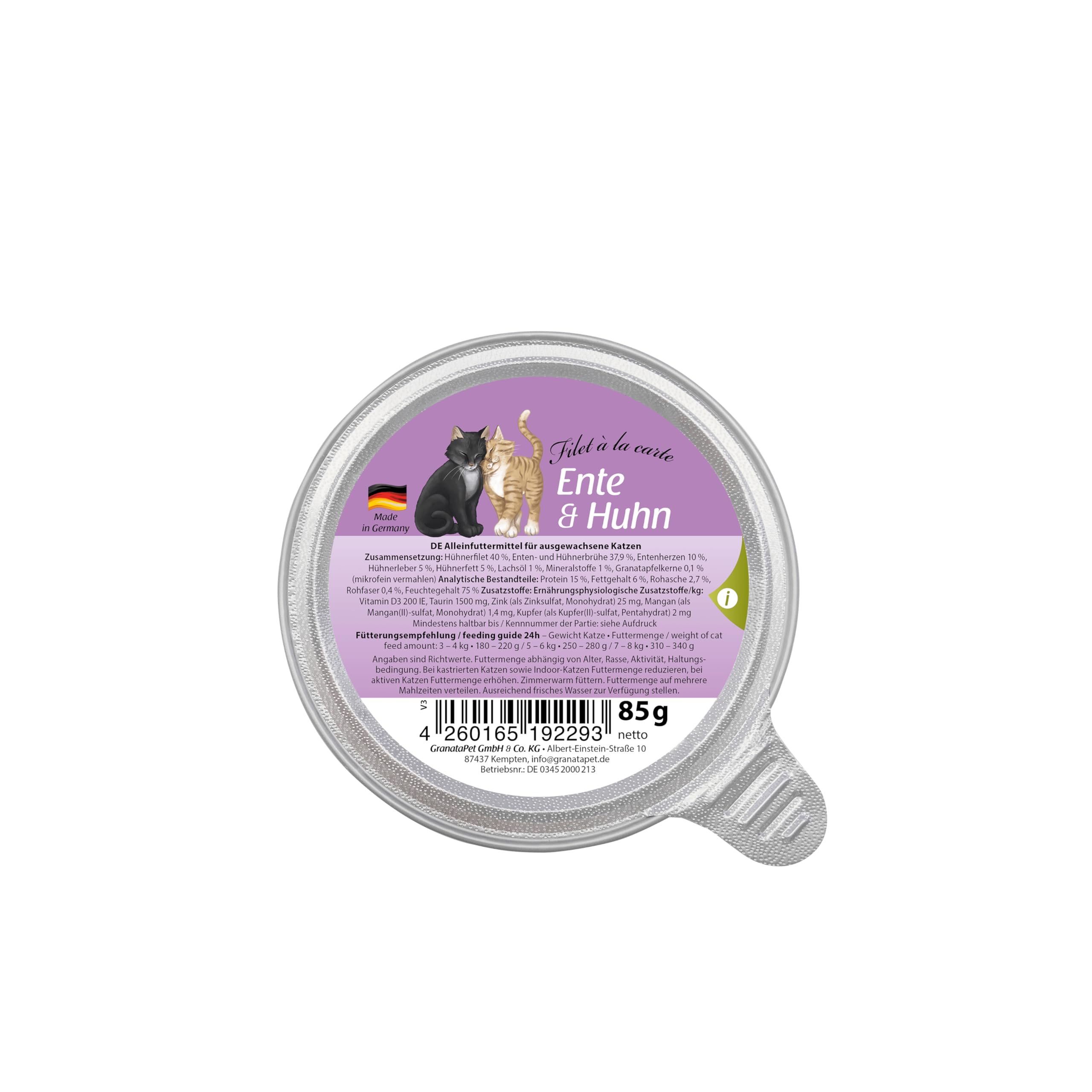 granatapet-filet-la-carte-ente-huhn-katzenfutter-nass-6x85g image 1