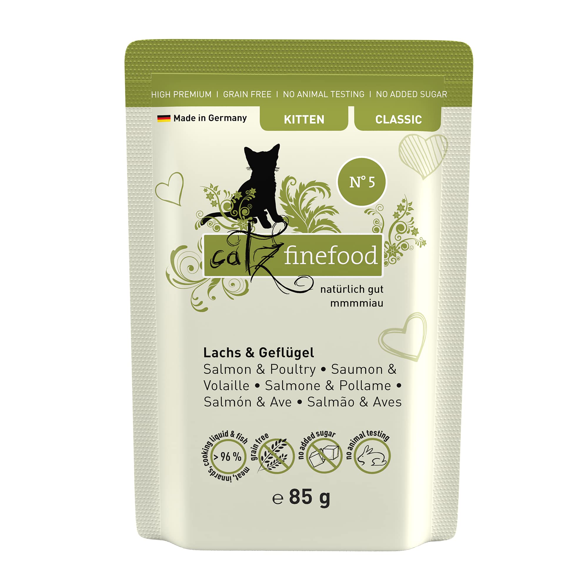 catz-finefood-kitten-n-5-lachs-gefl-gel-katzen-nassfutter-16x85g image 1