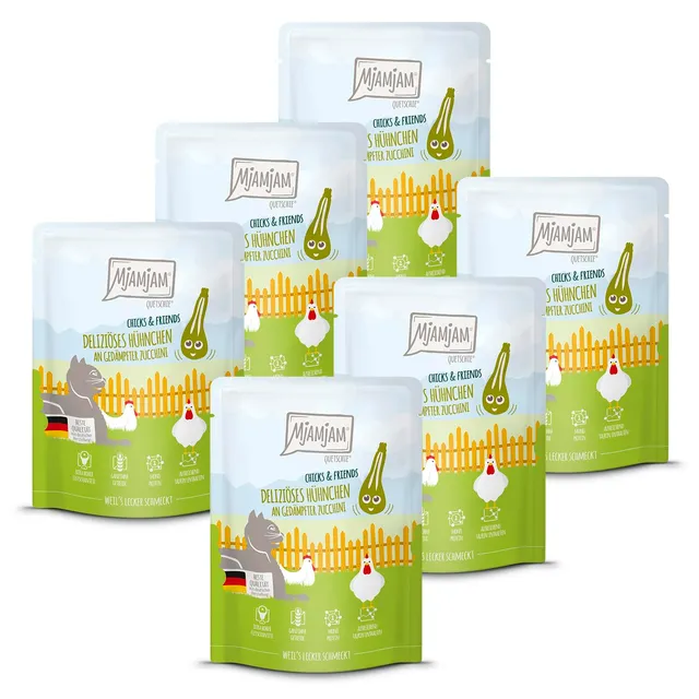 mjamjam-quetschie-chicks-friends-h-hnchen-mit-zucchini-6x300g image 1