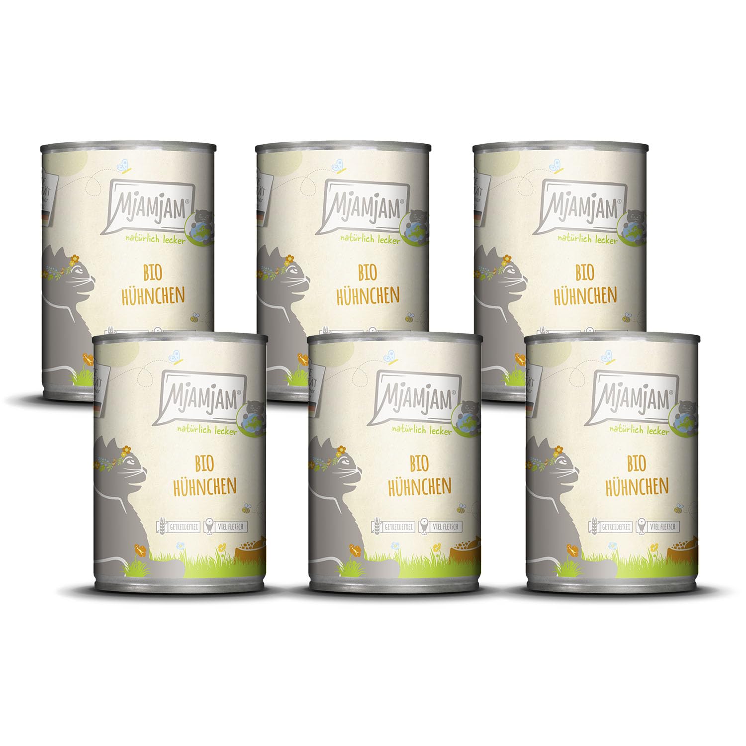 mjamjam-nat-rlich-lecker-bio-h-hnchen-nassfutter-f-r-katzen-6-x-400-g image 1